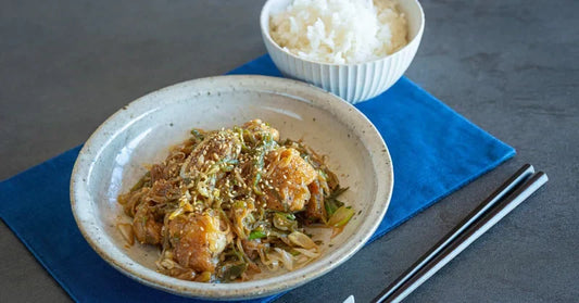 鶏肉とネギの香味味噌炒めの完成写真