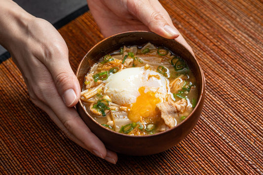白菜と豚肉のとろたまキムチ味噌汁の完成写真