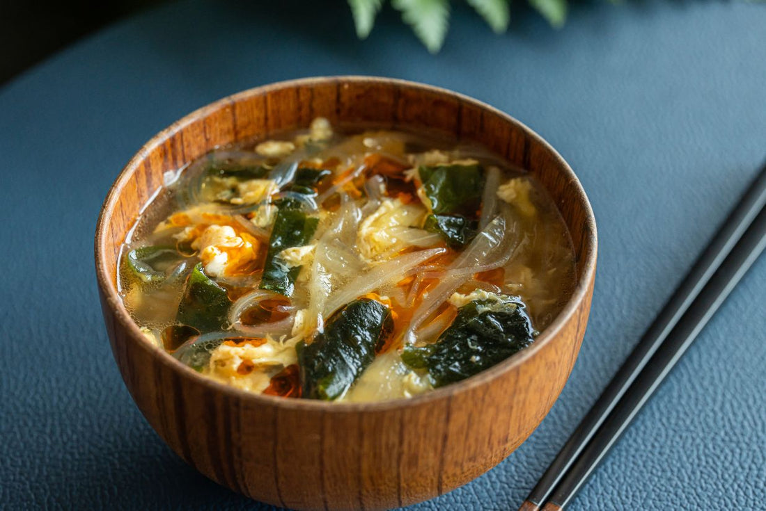 もやしとわかめのピリ辛️春雨味噌汁の完成写真